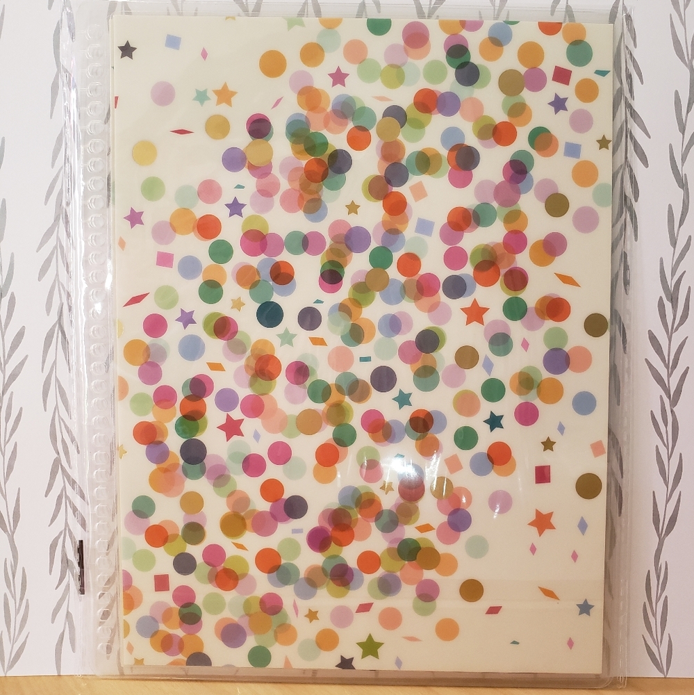 Erin Condren 7x9 Metallic Confetti front & back interchangeable cover NWT